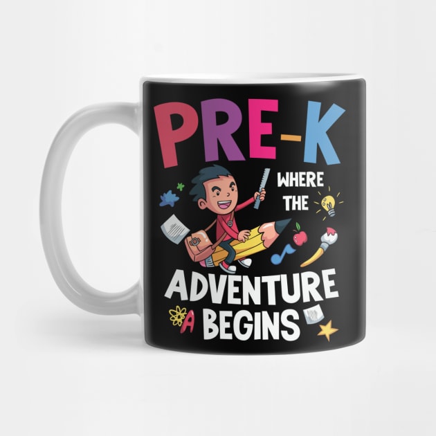 Pre K Where The Adventure Begins Back To School Gift by BadDesignCo